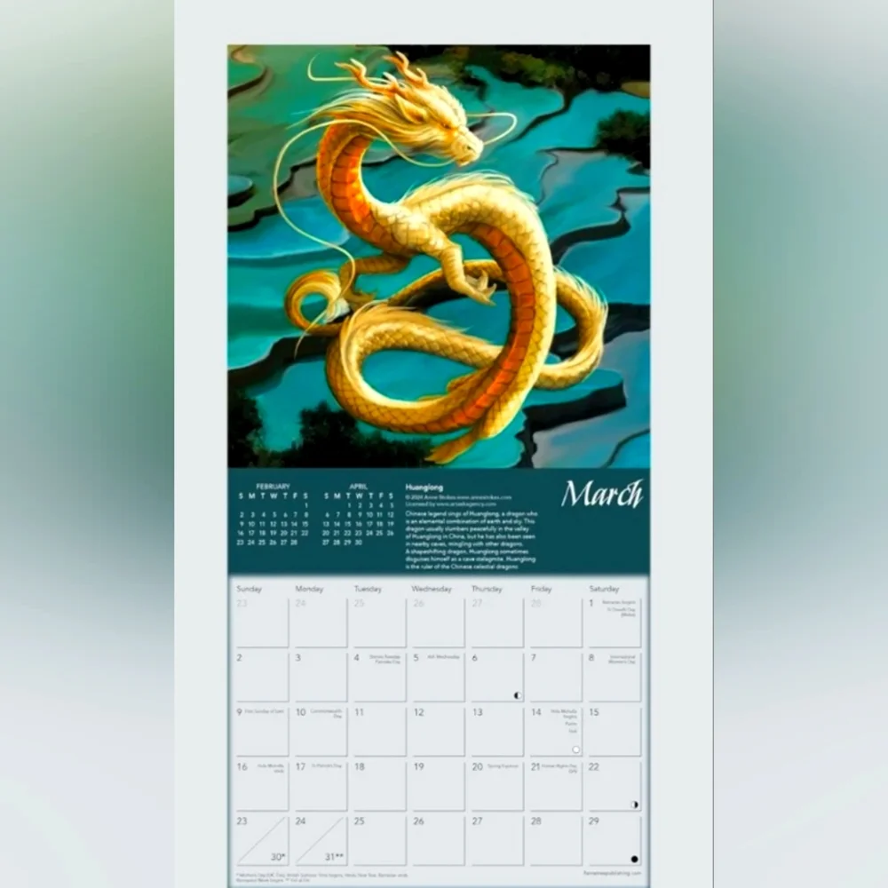 Mini Dragon Calendar Anne Stokes